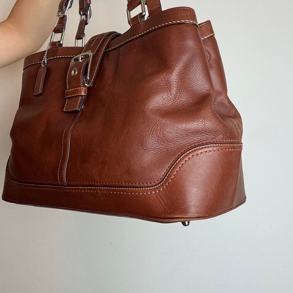 Coach Hampton Vintage Y2K Brown Leather Satchel Bag - Picture 2 of 7